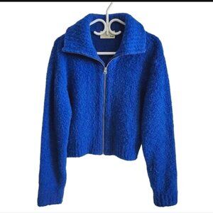 Wilfred Vibrant Blue Zip-Up Turtleneck Sweater